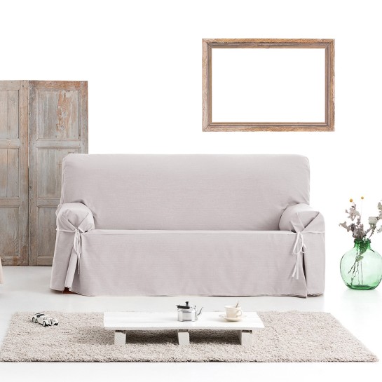 Capa sofá com laços impermeável Garona | Tecido resistente | Ajuste decorativo | Lavável na máquina