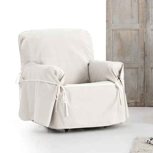 Capa sofá com laços impermeável Garona | Tecido resistente | Ajuste decorativo | Lavável na máquina