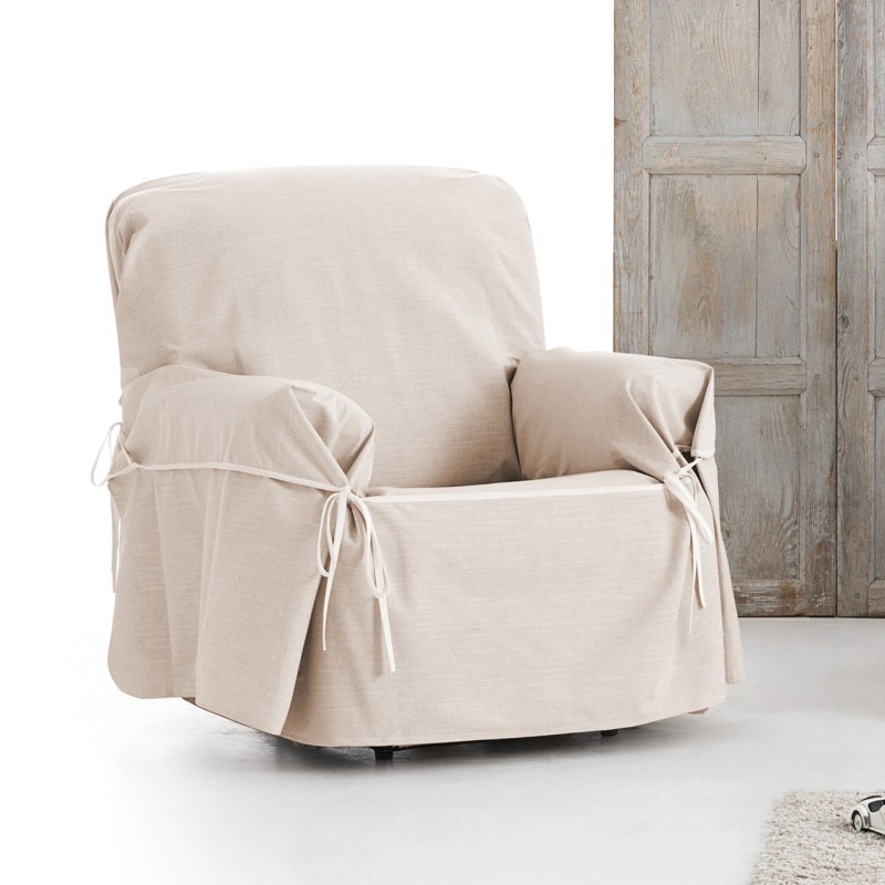 Capa poltrona com laços impermeável Garona | Tecido repelente | Ajuste clássico decorativo | Lavagem prática Capa poltrona com laços impermeável Garona | Tecido repelente | Ajuste clássico decorativo | Lavagem prática