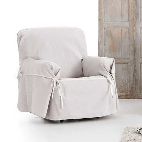 Capa poltrona com laços impermeável Garona | Tecido repelente | Ajuste clássico decorativo | Lavagem prática