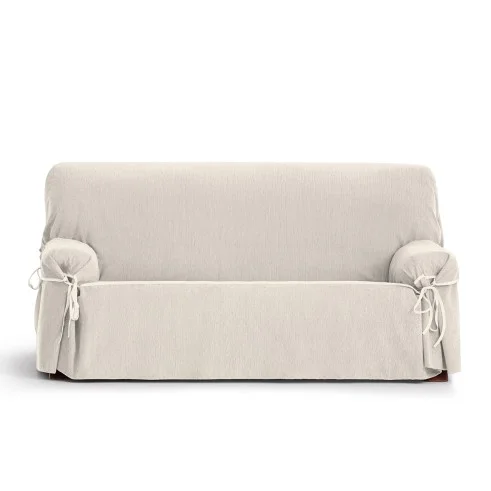 Capa sofá com laços impermeável Loira | Tecido texturizado | Ajuste elegante | Lavável e funcional