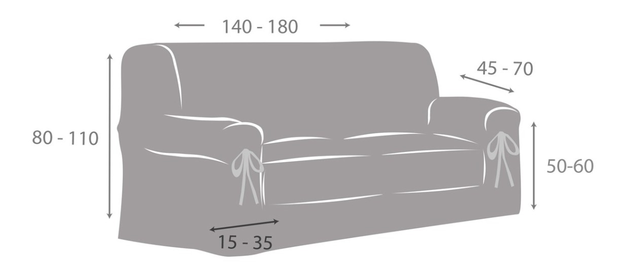 Capa de sofá impermeável com laços, modelo Loira