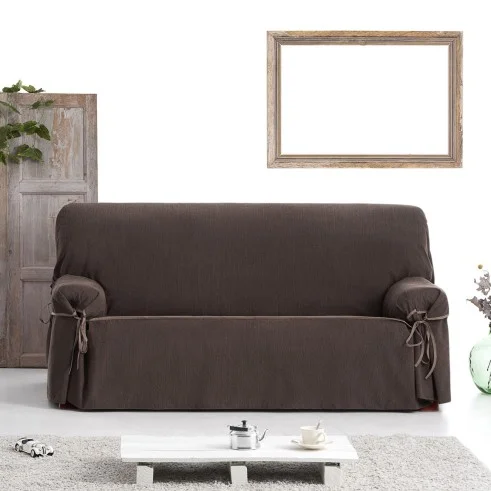 Capa sofá com laços impermeável Loira | Tecido texturizado | Ajuste elegante | Lavável e funcional