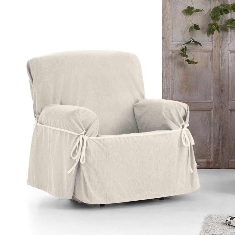 Capa poltrona com laços impermeável Loira | Tecido impermeável | Ajuste decorativo clássico | Lavagem simples Capa poltrona com laços impermeável Loira | Tecido impermeável | Ajuste decorativo clássico | Lavagem simples