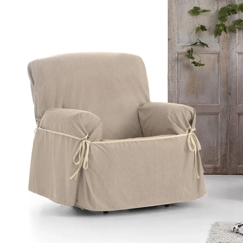 Capa poltrona com laços impermeável Loira | Tecido impermeável | Ajuste decorativo clássico | Lavagem simples Capa poltrona com laços impermeável Loira | Tecido impermeável | Ajuste decorativo clássico | Lavagem simples