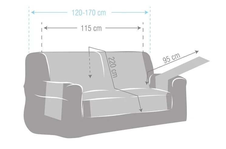 Capa sofá impermeável Loira | Tecido canelado | Proteção parcial elegante | Lavagem fácil