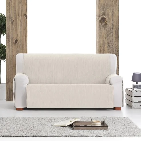 Capa sofá impermeável Loira | Tecido canelado | Proteção parcial elegante | Lavagem fácil