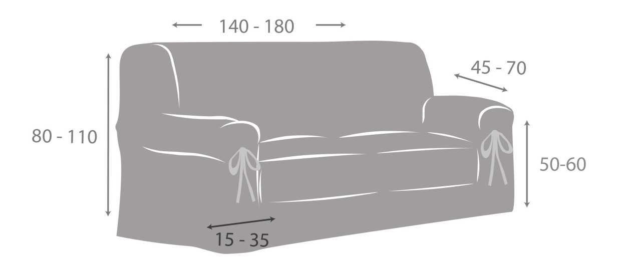 Capa de sofá com laços, modelo Levante