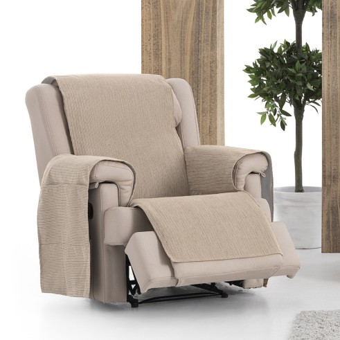 Capa poltrona relax impermeável Loira | Tecido resistente | Bolsos funcionais | Lavagem fácil