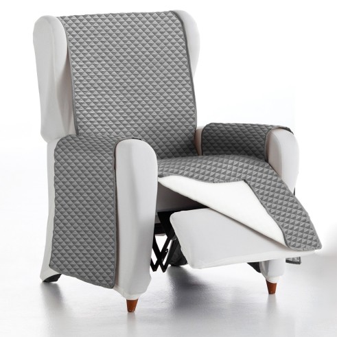 Capa sofá acolchoada impermeável Oslo Protect | Losangos modernos | Estilo reversível | Proteção lavável