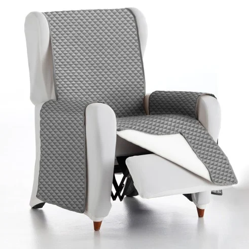 Capa sofá acolchoada impermeável Oslo Protect | Losangos modernos | Estilo reversível | Proteção lavável