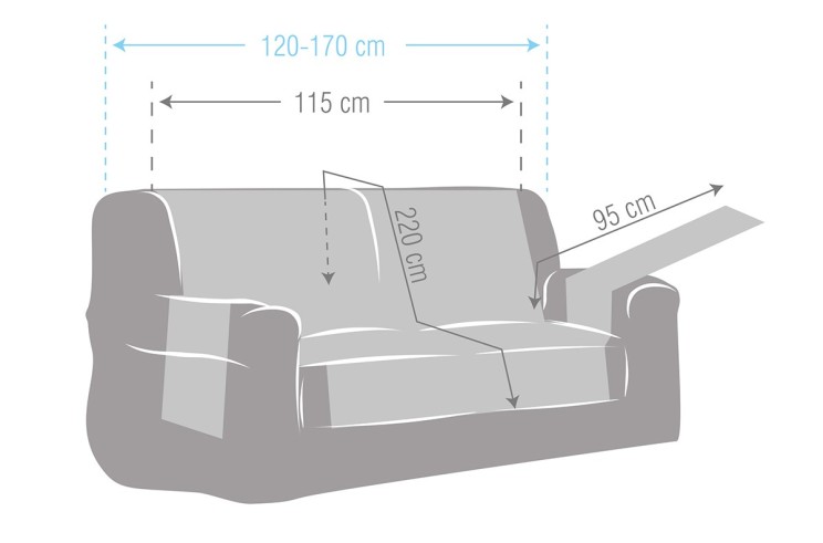 Capa sofá acolchoada impermeável Oslo Protect | Losangos modernos | Estilo reversível | Proteção lavável