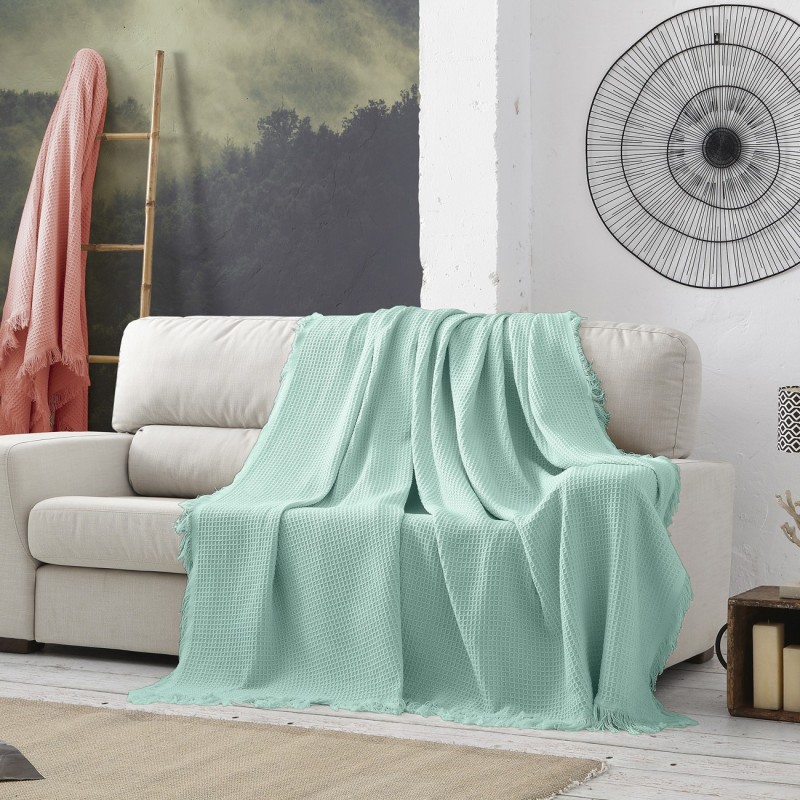 Manta waffle Amazonas | Textura em relevo | Estilo natural e moderno | Lavável na máquina