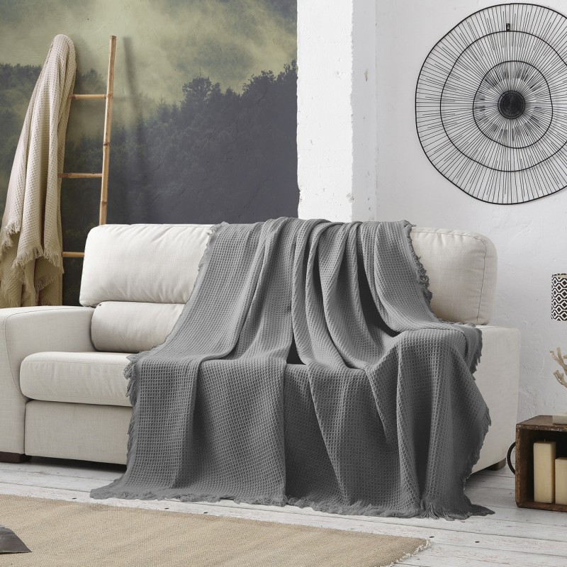 Manta waffle Amazonas | Textura em relevo | Estilo natural e moderno | Lavável na máquina