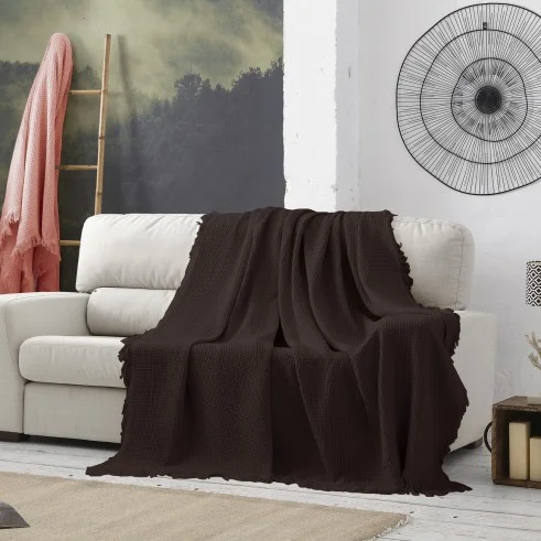 Manta waffle Amazonas | Textura em relevo | Estilo natural e moderno | Lavável na máquina
