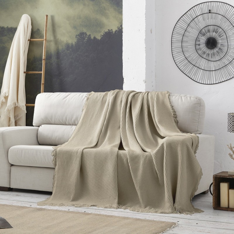 Manta waffle Amazonas | Textura em relevo | Estilo natural e moderno | Lavável na máquina