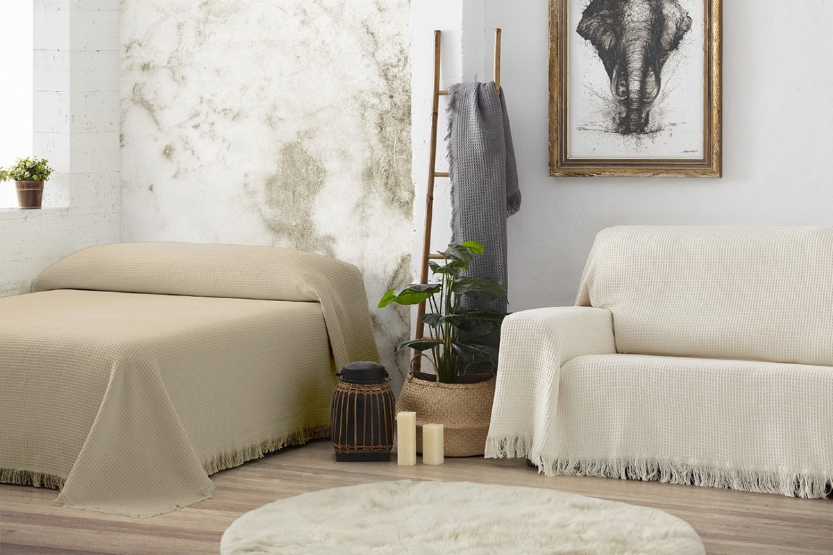 Manta waffle Amazonas | Textura em relevo | Estilo natural e moderno | Lavável na máquina