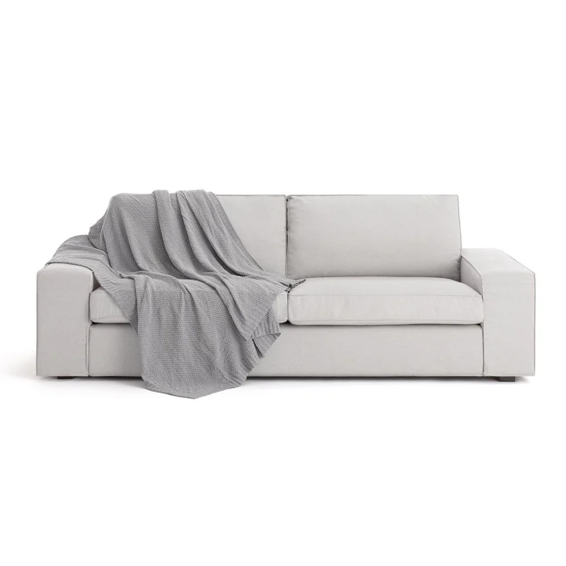 Manta multiusos Cotonet | Textura entrelaçada | Proteção decorativa | Suave e lavável