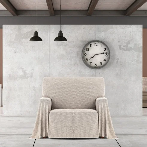 Manta multiusos Cotonet | Textura entrelaçada | Proteção decorativa | Suave e lavável