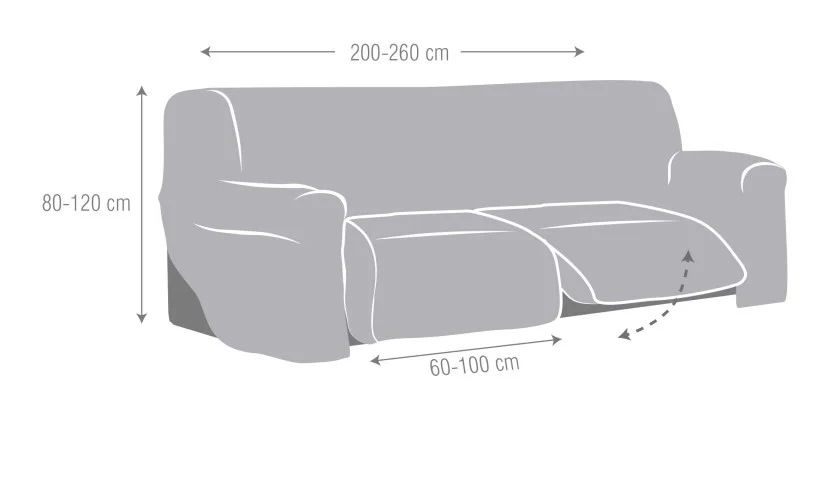 Capa superelástica sofá relax Roc | Tecido tridimensional | Ajuste total | Lavagem fácil