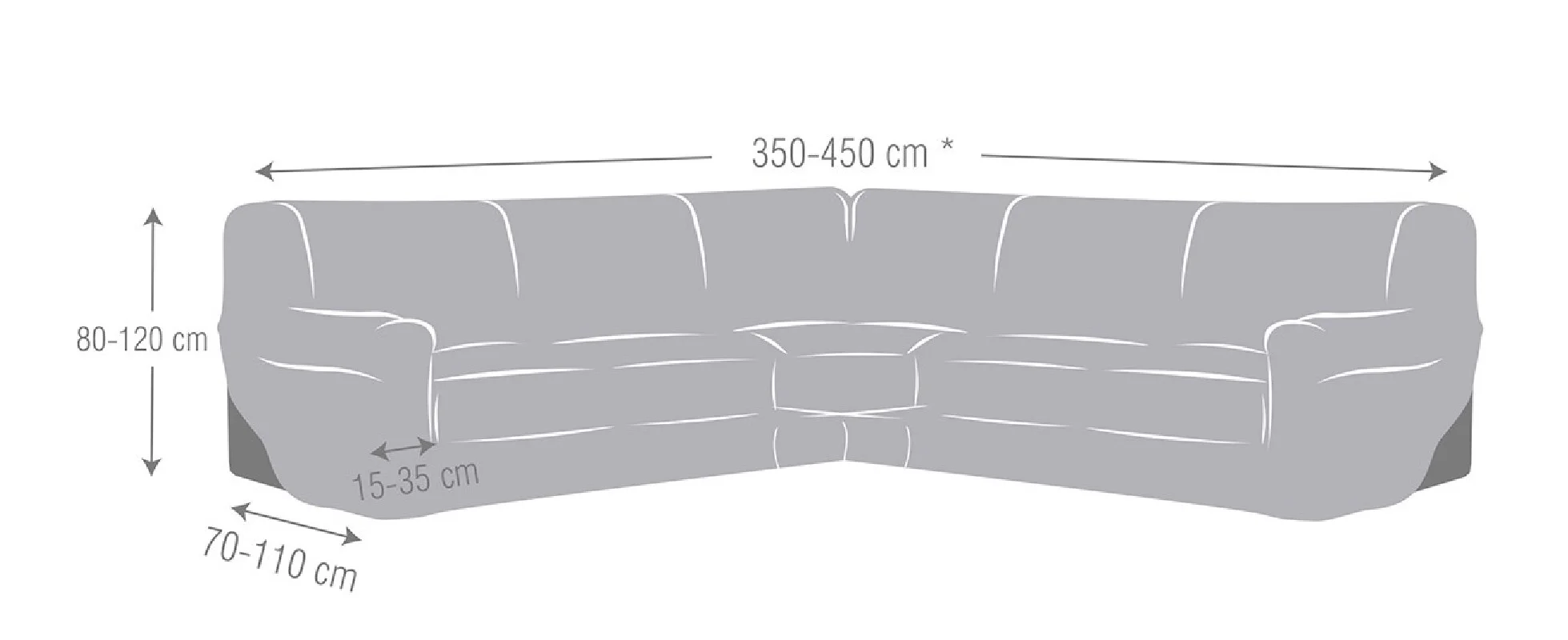 Capa multielástica Roc para Sofá de Canto | Textura moderna | Ajuste perfeito | Lavável na máquina