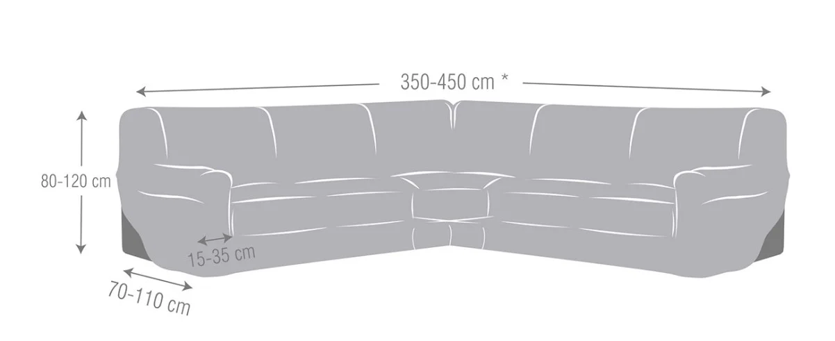 Capa multielástica Roc para Sofá de Canto | Textura moderna | Ajuste perfeito | Lavável na máquina