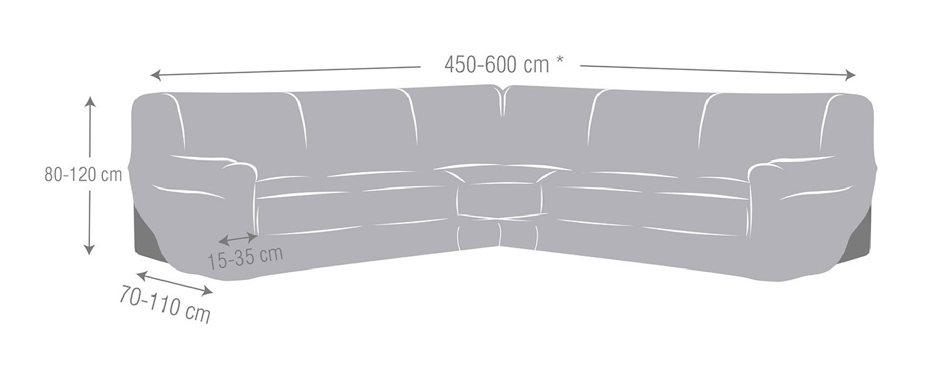 Capa super elástica para sofá de canto modelo Roc