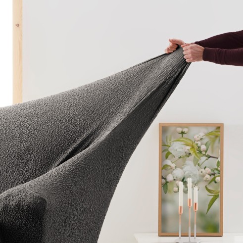 Chaise longue de canto elástica Roc | Ajuste completo | Proteção integral e moderna | Lavagem fácil
