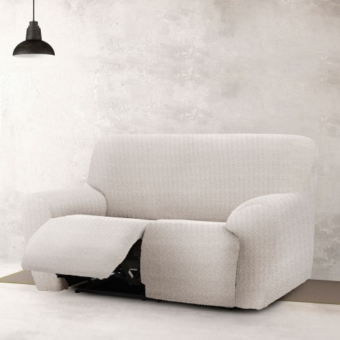 Sofá relax elástico Jaz | Tecido espinhado resistente | Ajuste impecável | Compatível com relax 2-3 lugares