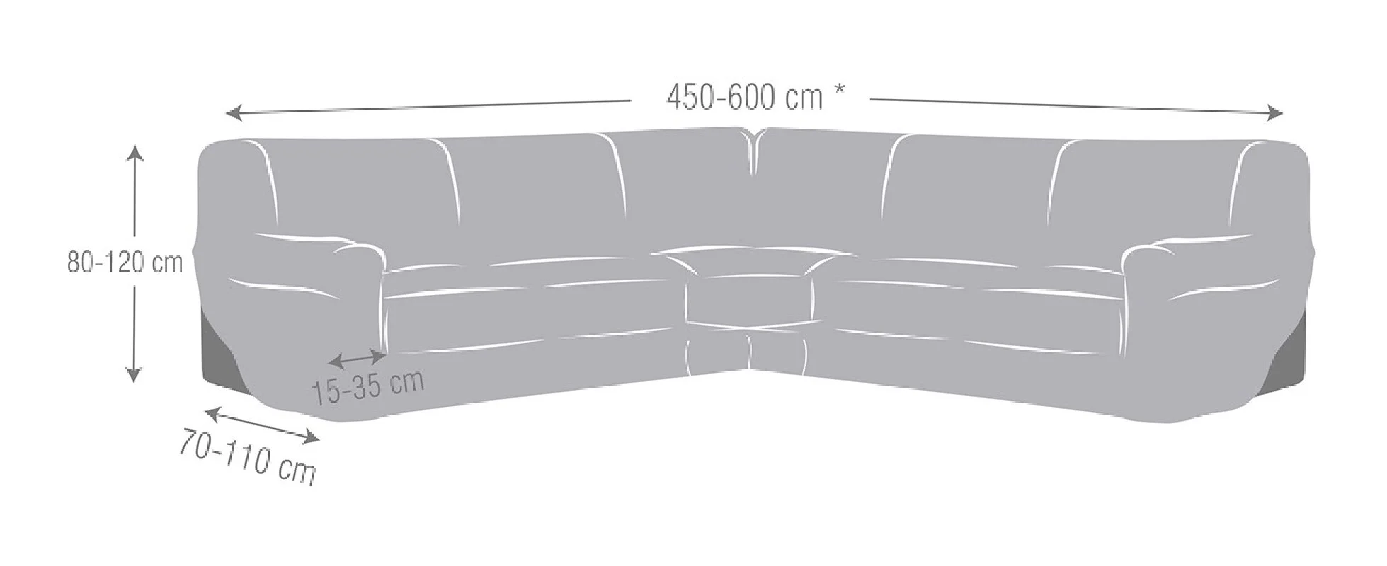 Sofá de canto elástico Jaz | Tecido espinhado moderno | Cobertura total | Lavagem simples Sofá de canto elástico Jaz | Tecido espinhado moderno | Cobertura total | Lavagem simples