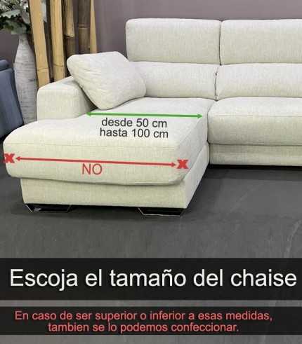Funda acolchada a medida para Chaise modelo Noruega