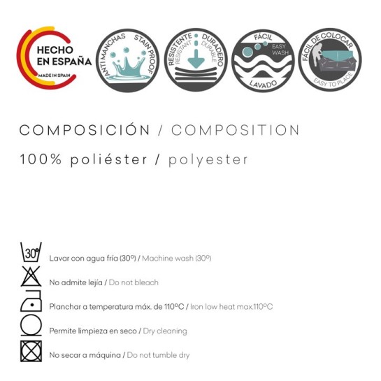 Funda de cojín anti manchas con cremallera modelo Turín