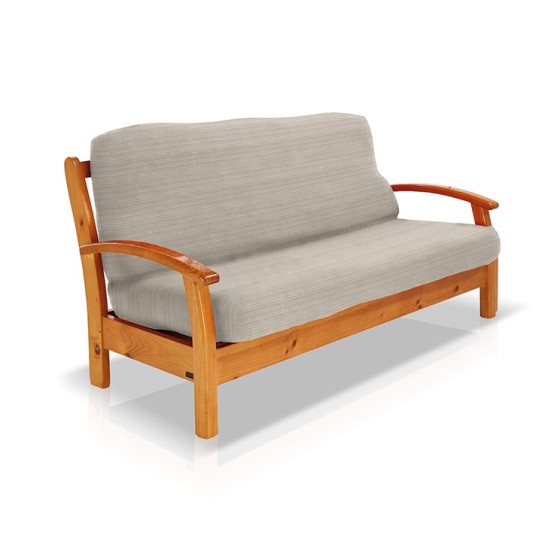 Funda elástica para sofá cama nido con brazos de madera – Modelo Aquiles