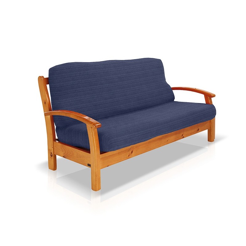 Funda elástica para sofá cama nido con brazos de madera – Modelo Aquiles Funda elástica para sofá cama nido con brazos de madera – Modelo Aquiles