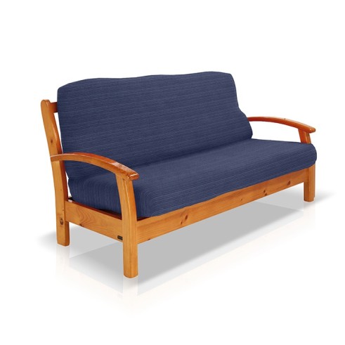 Funda elástica para sofá cama nido con brazos de madera – Modelo Aquiles