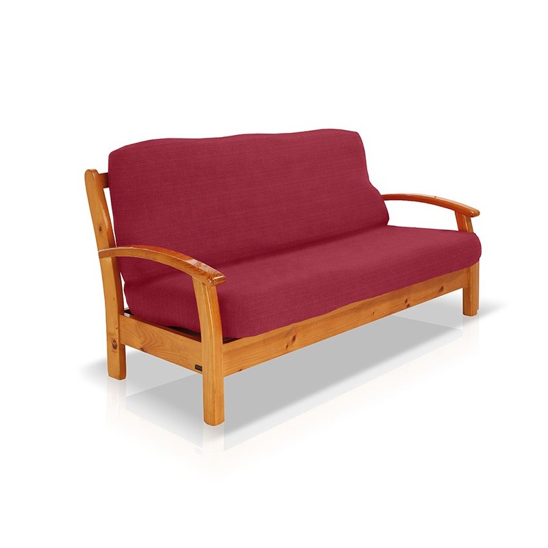 Funda elástica para sofá cama nido con brazos de madera – Modelo Aquiles