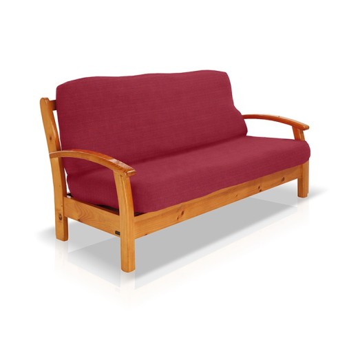 Funda elástica para sofá cama nido con brazos de madera – Modelo Aquiles