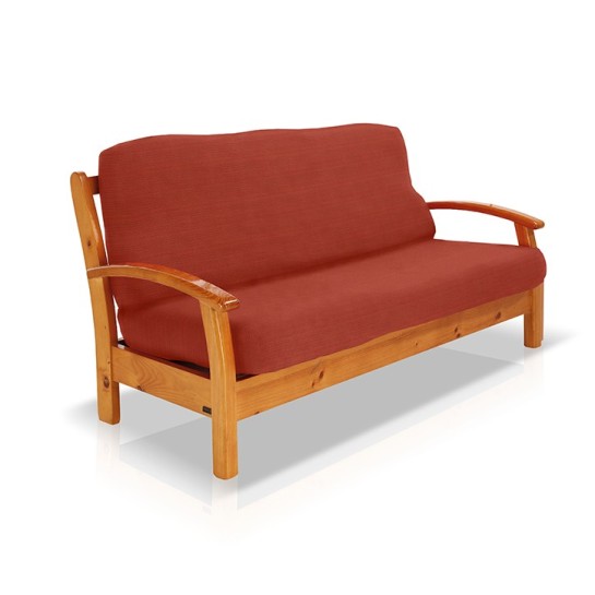 Funda elástica para sofá cama nido con brazos de madera – Modelo Aquiles