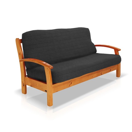 Funda elástica para sofá cama nido con brazos de madera – Modelo Aquiles