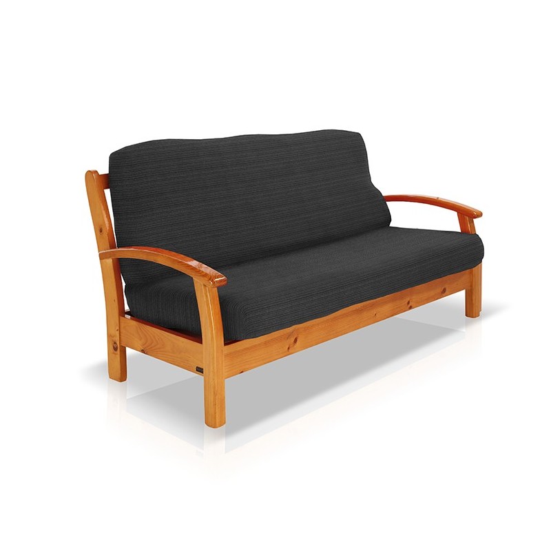 Funda elástica para sofá cama nido con brazos de madera – Modelo Aquiles Funda elástica para sofá cama nido con brazos de madera – Modelo Aquiles