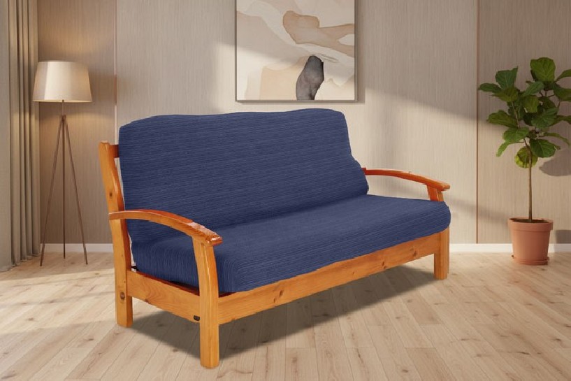 Funda elástica para sofá cama nido con brazos de madera – Modelo Aquiles