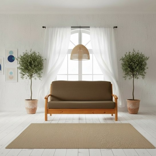 Funda elástica para sofá cama nido con brazos de madera – Modelo Aquiles