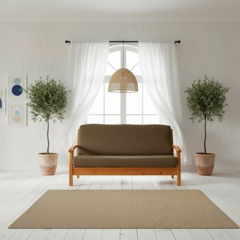 Funda elástica para sofá cama nido con brazos de madera – Modelo Aquiles