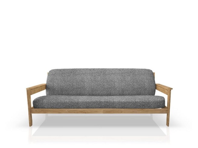 Funda superelástica para sofá cama nido con brazos de madera – Modelo Roc