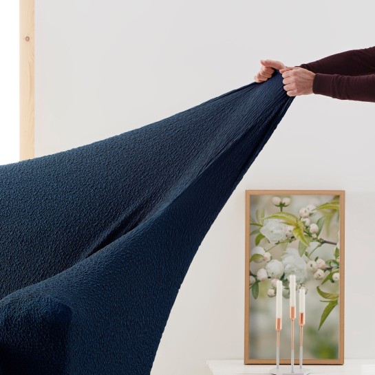 Funda superelástica para sofá cama nido con brazos de madera – Modelo Roc