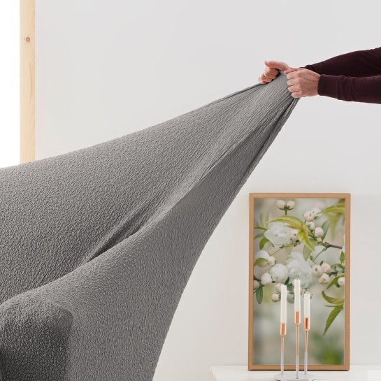 Funda superelástica para sofá cama nido con brazos de madera – Modelo Roc