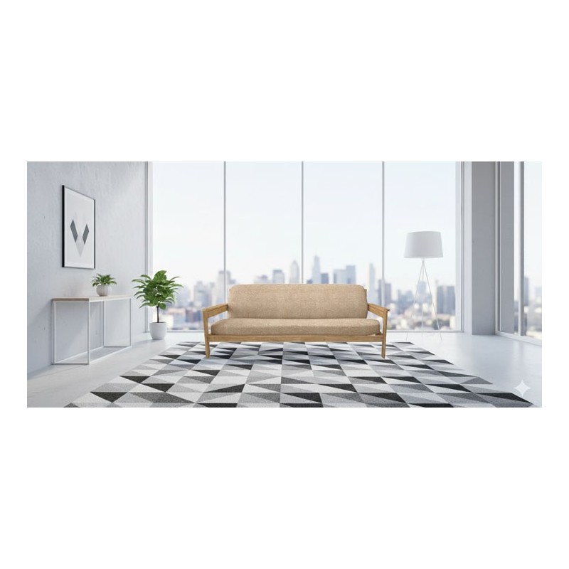 Funda superelástica para sofá cama nido con brazos de madera – Modelo Roc Funda superelástica para sofá cama nido con brazos de madera – Modelo Roc