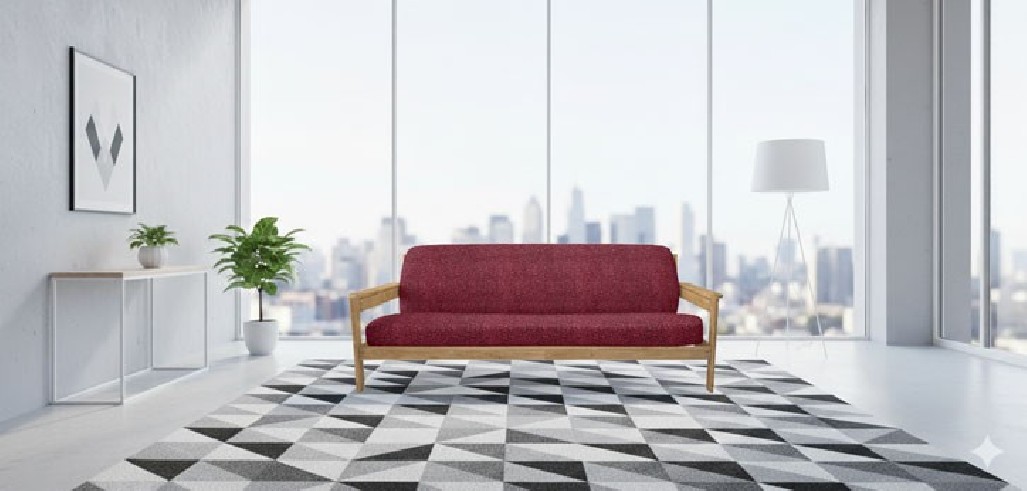 Funda superelástica para sofá cama nido con brazos de madera – Modelo Roc