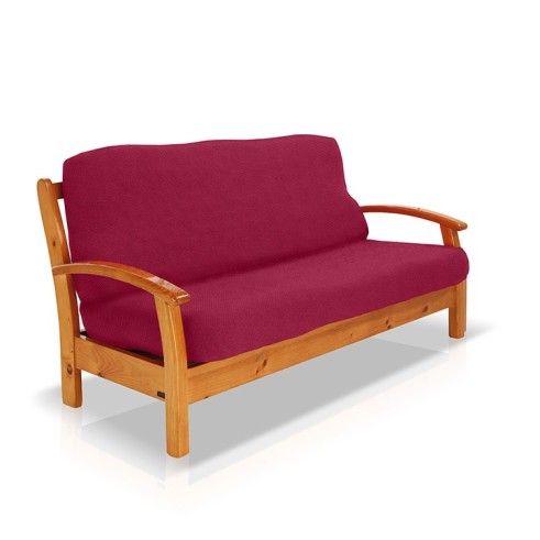 Capa bielástica para Sofá Cama com braços de madeira – Modelo Cora