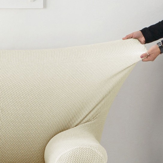 Capa bielástica para Sofá Cama com braços de madeira – Modelo Cora